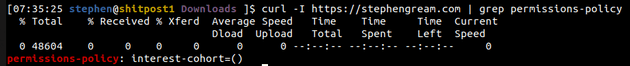 curl output