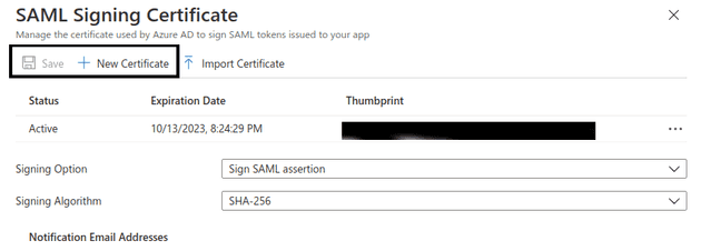 Azure Signing Certificate